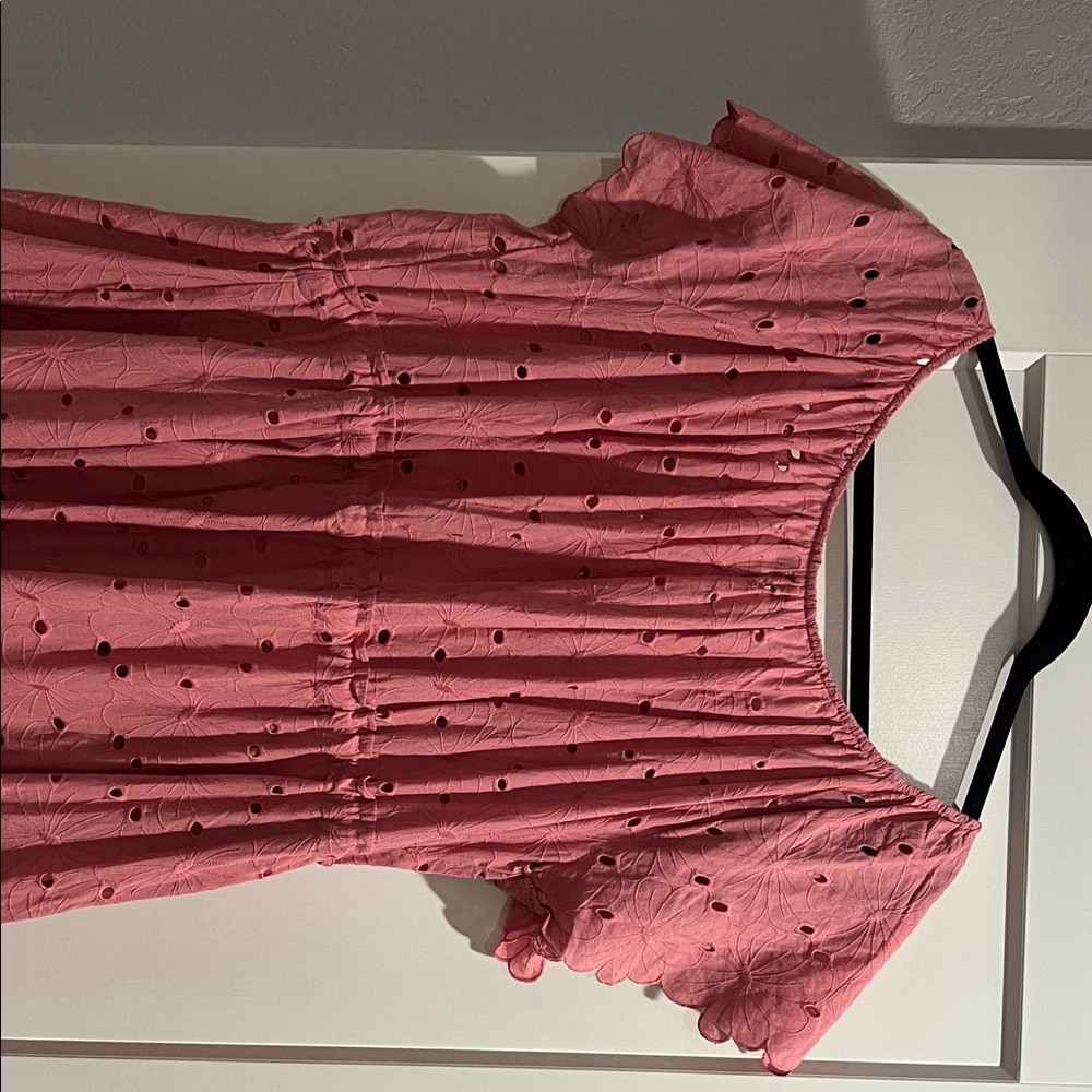 Flutter Sleeve Pink Tiered Maxi Dress with Tie Waist - Picture 4 of 10